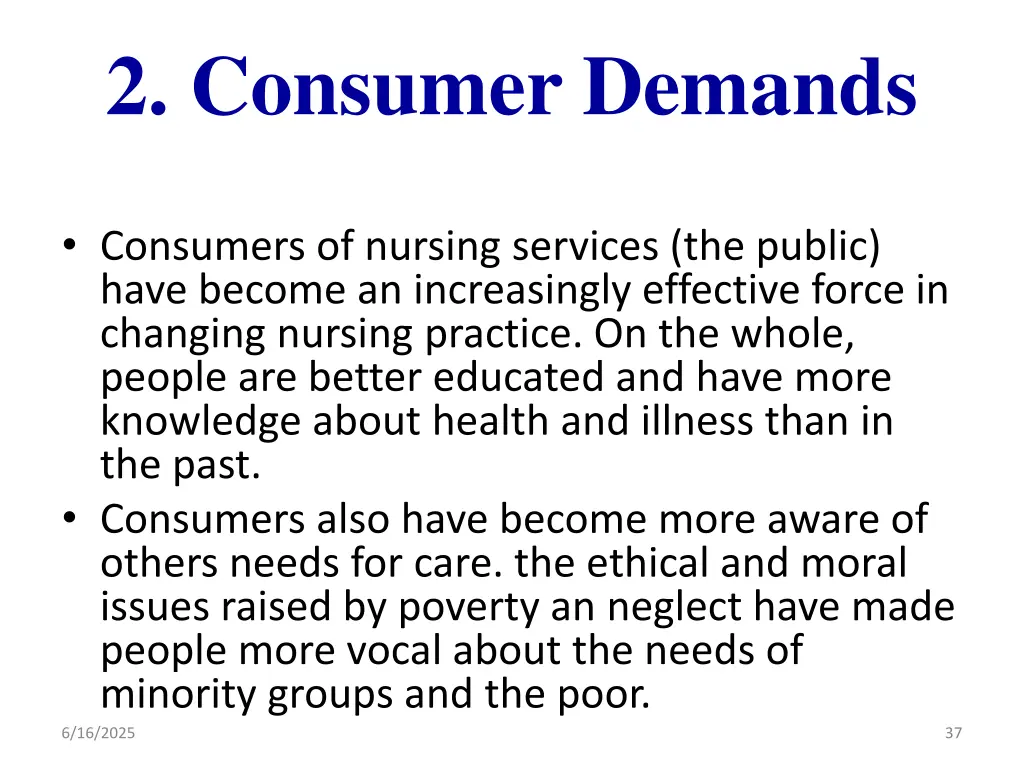 2 consumer demands