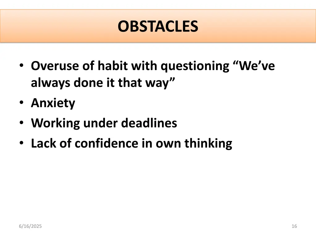 obstacles