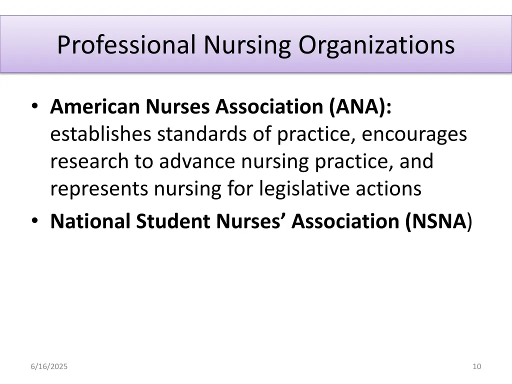 professional nursing organizations