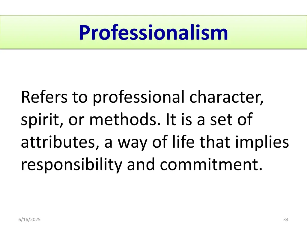professionalism