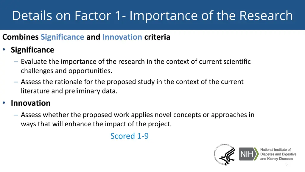 details on factor 1 importance of the research