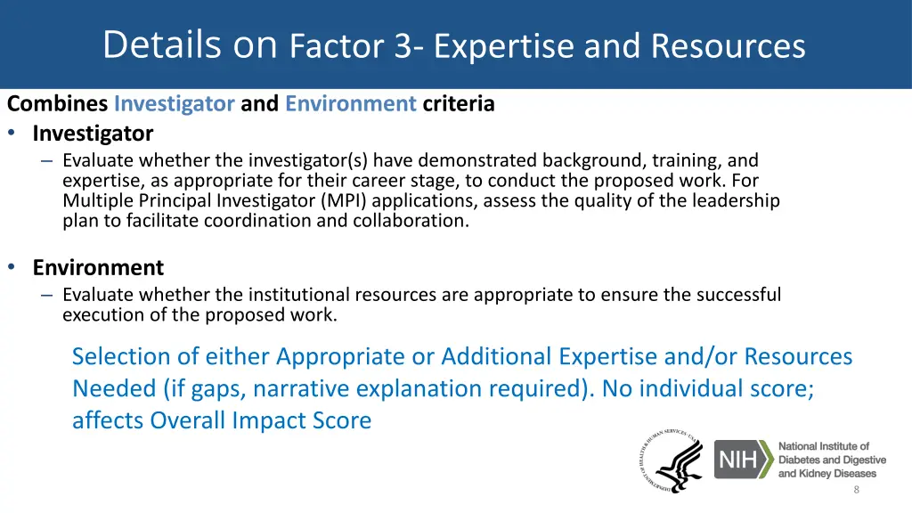 details on factor 3 expertise and resources