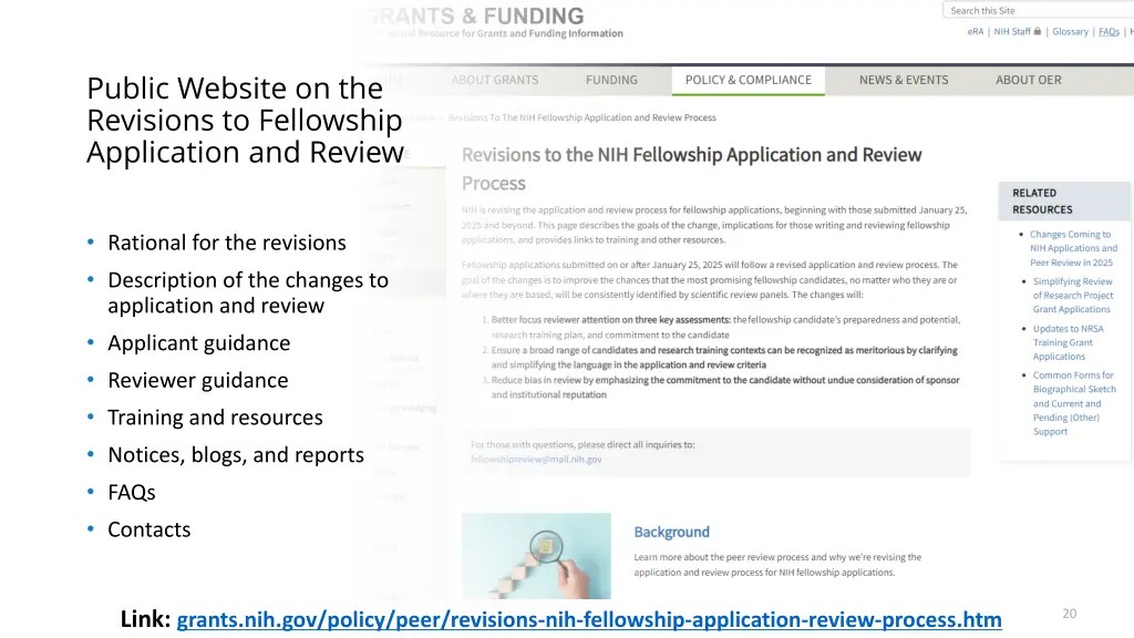 public website on the revisions to fellowship