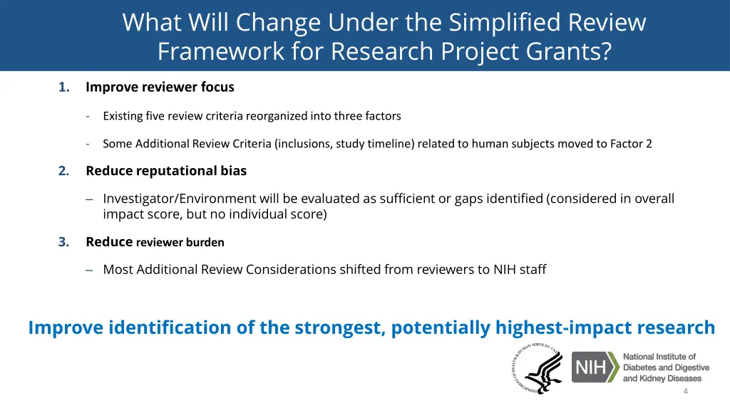 what will change under the simplified review
