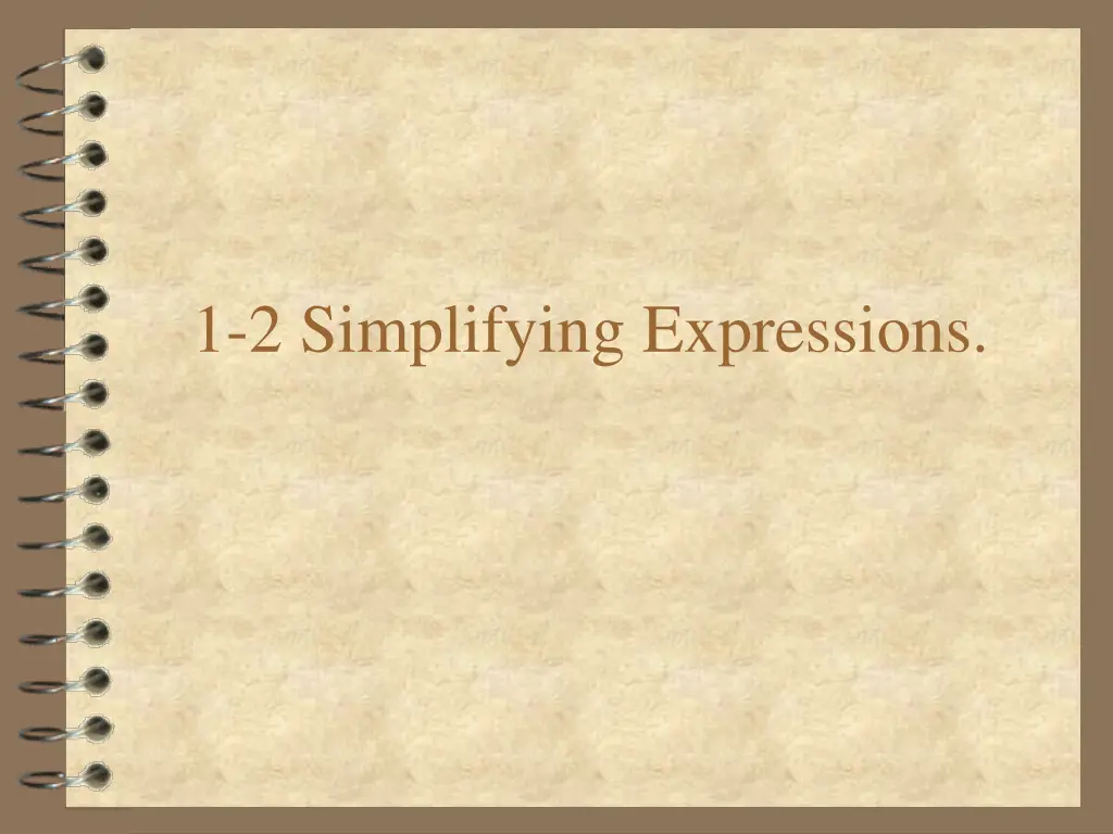 1 2 simplifying expressions