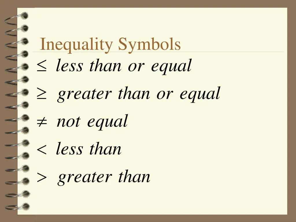 inequality symbols than less
