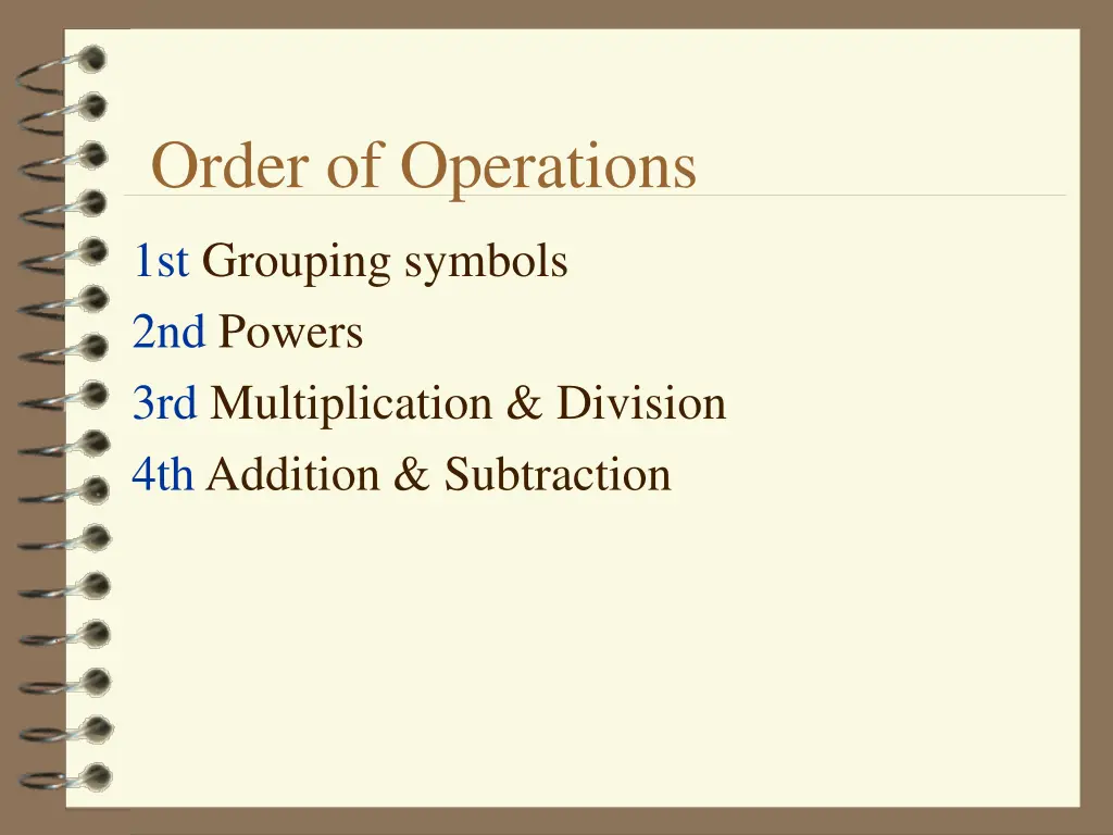 order of operations