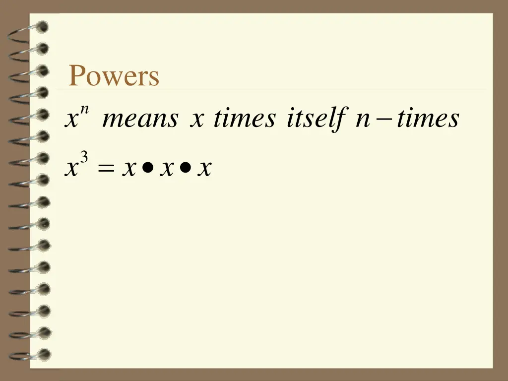 powers means x n