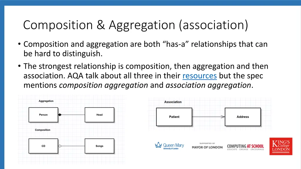 composition aggregation association