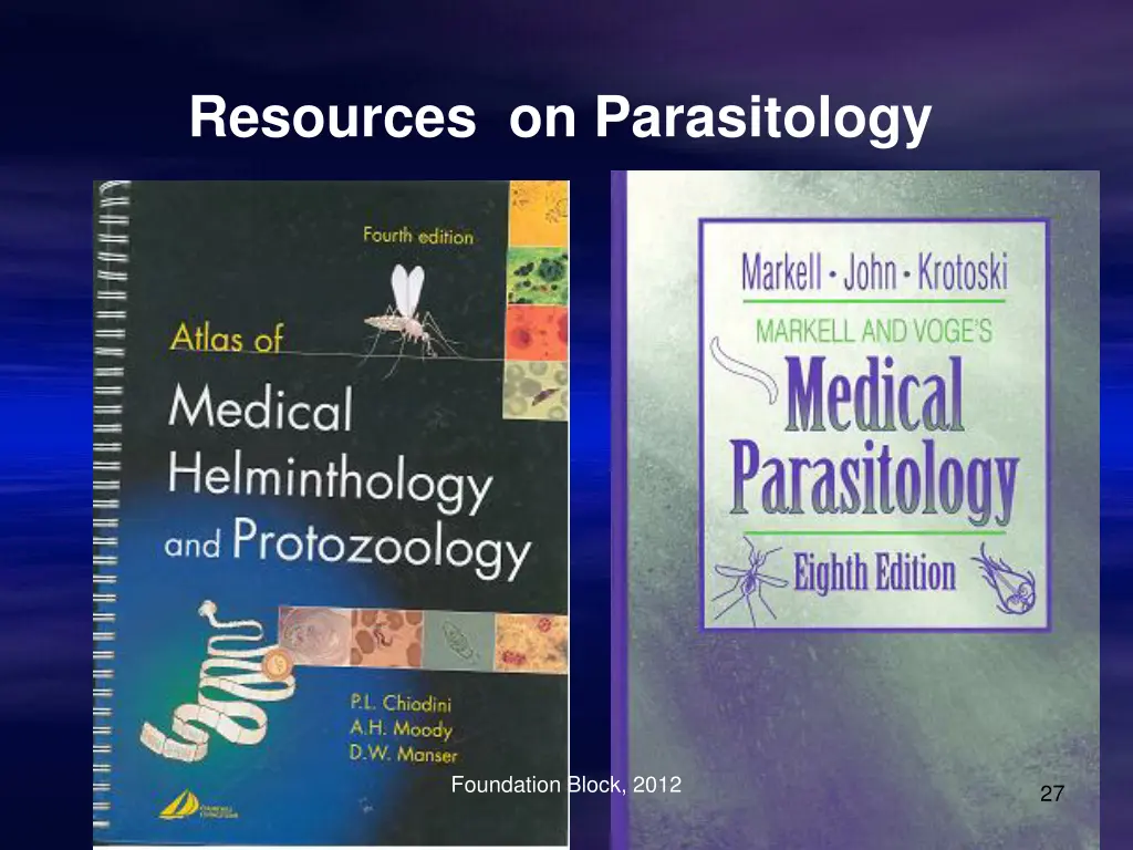 resources on parasitology