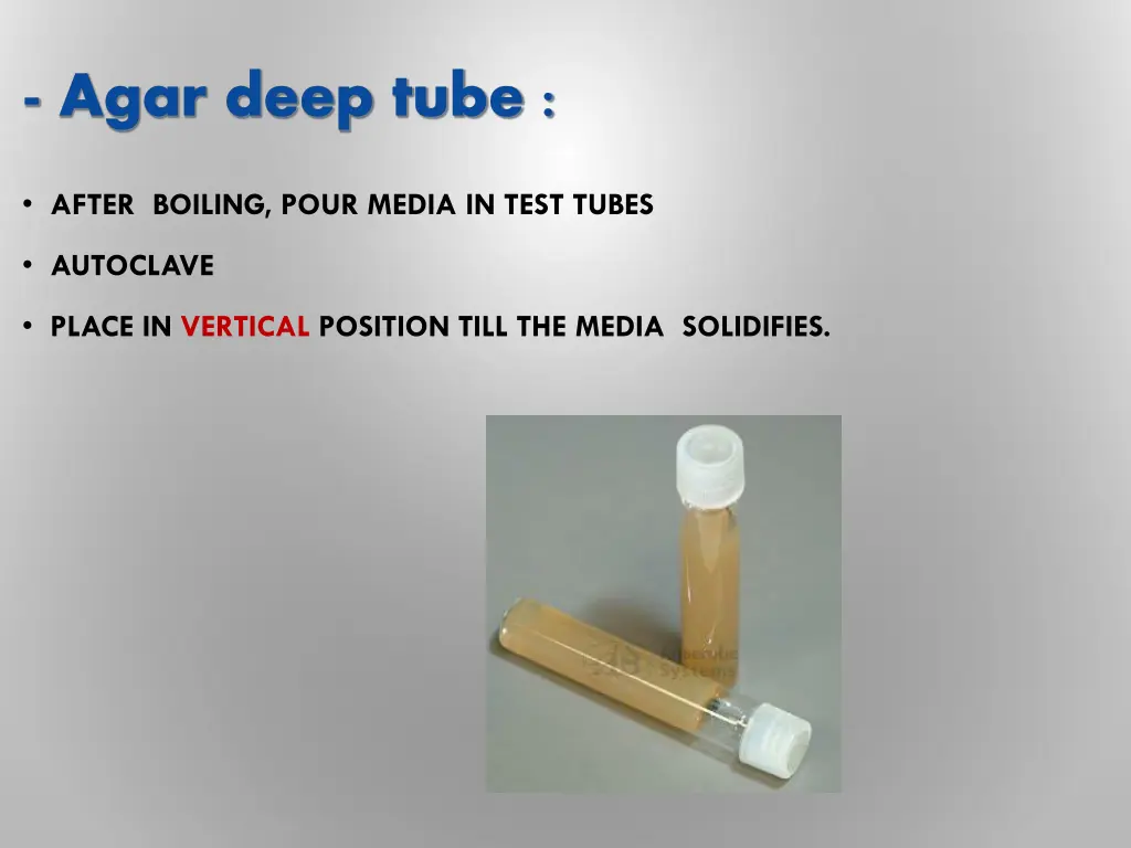 agar deep tube