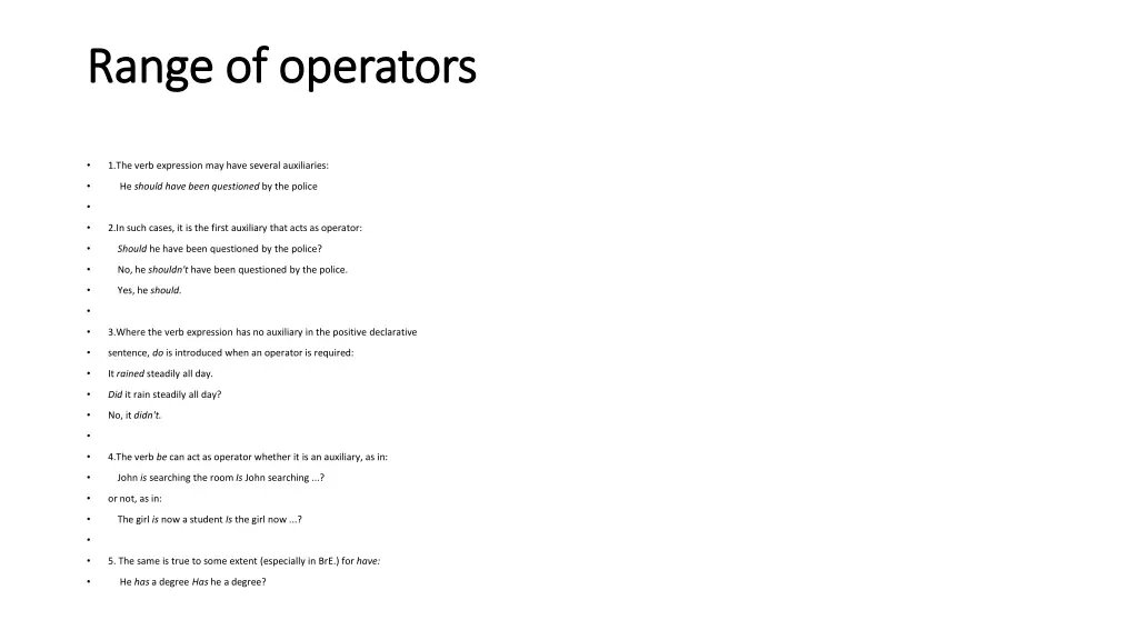 range of operators range of operators