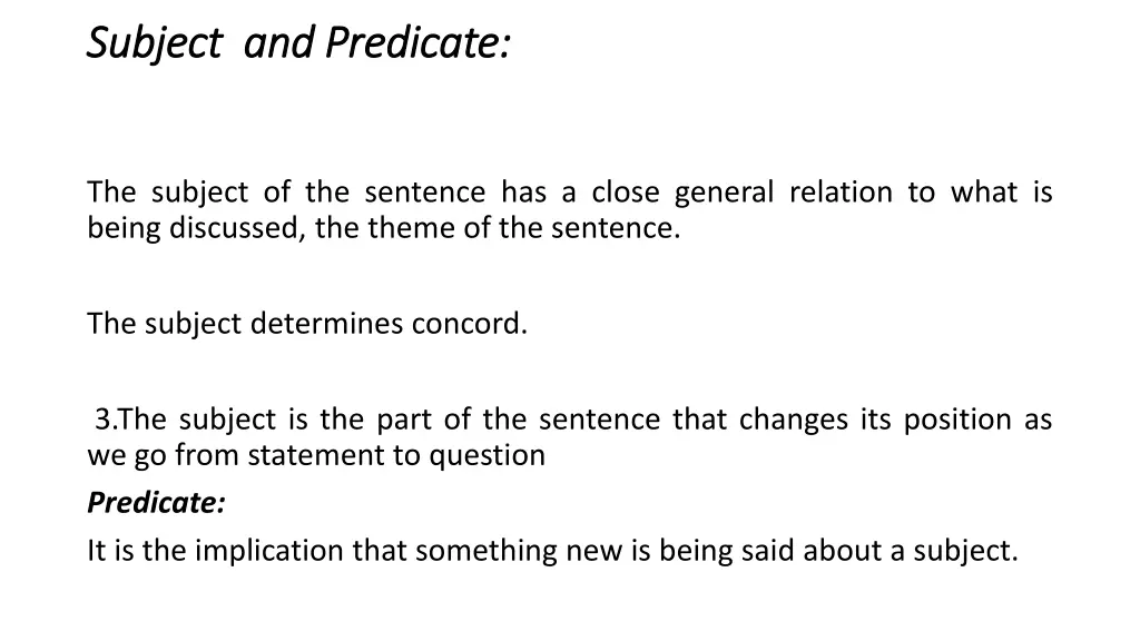 subject and predicate subject and predicate