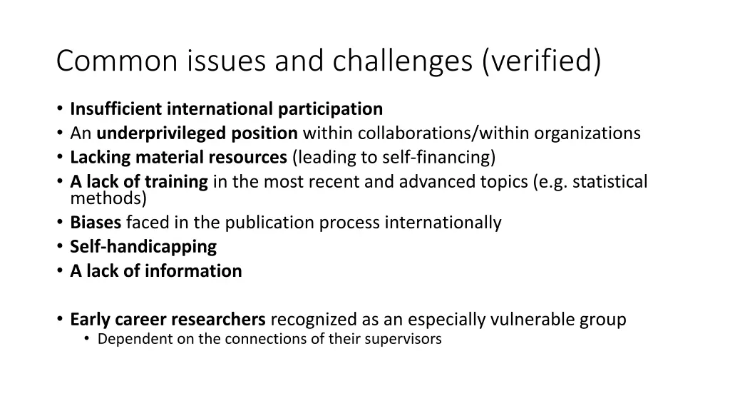 common issues and challenges verified