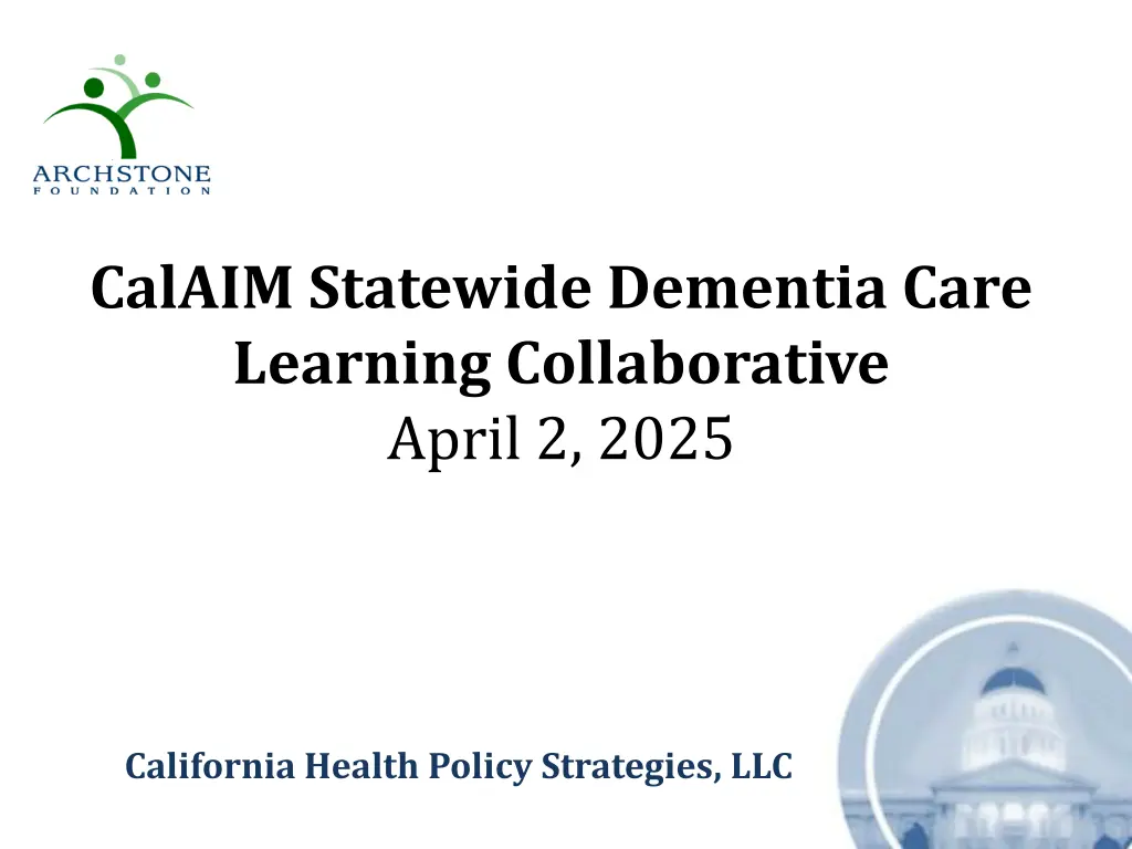 calaim statewide dementia care learning