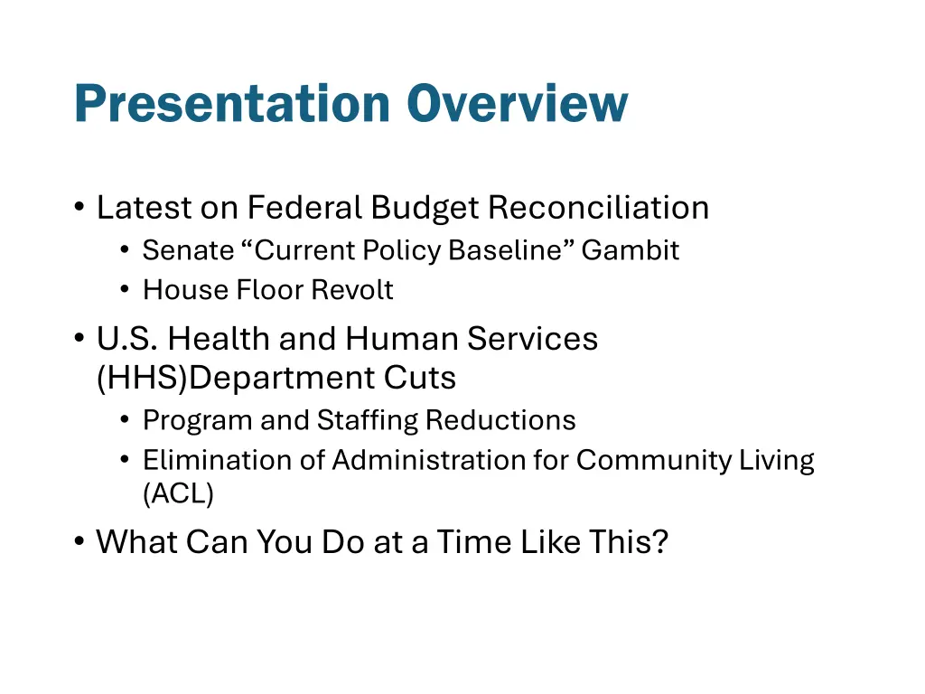 presentation overview