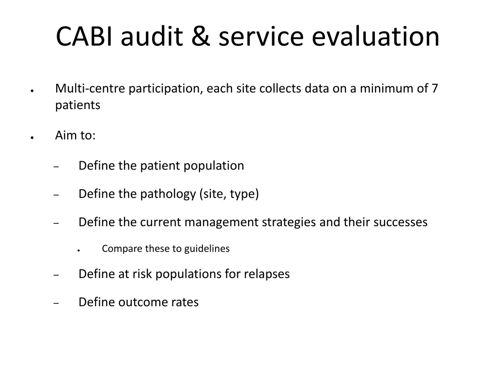 cabi audit service evaluation