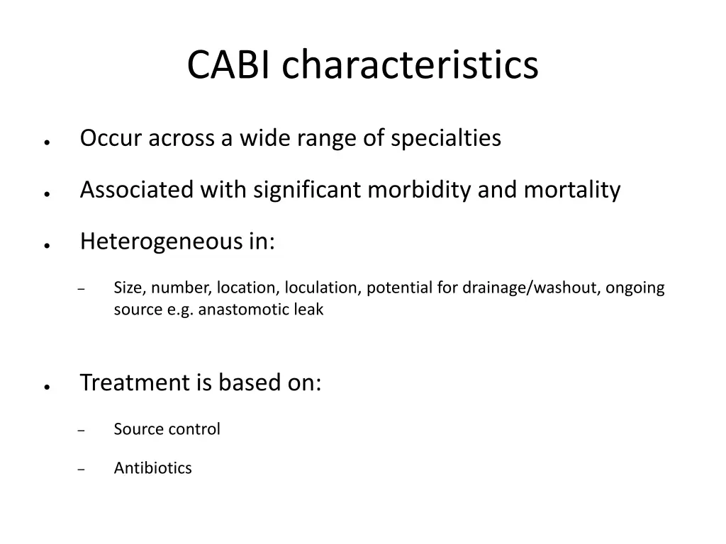 cabi characteristics