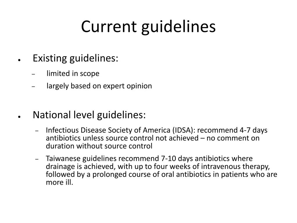 current guidelines
