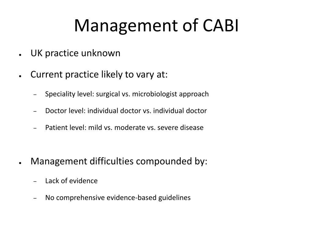 management of cabi