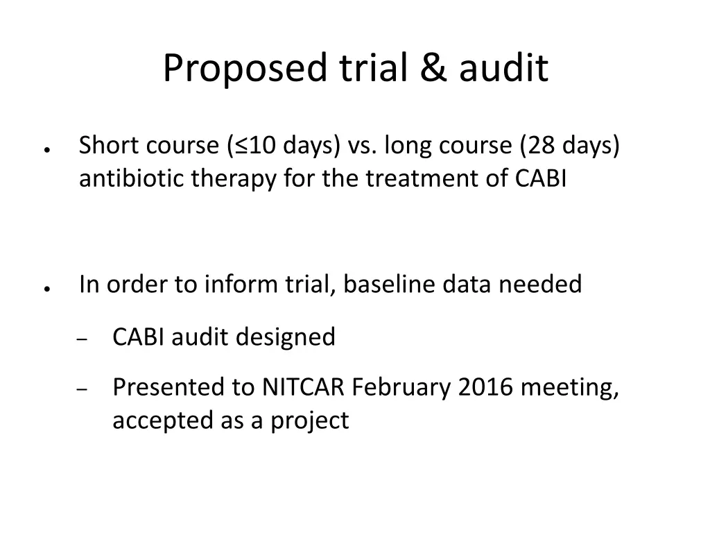 proposed trial audit