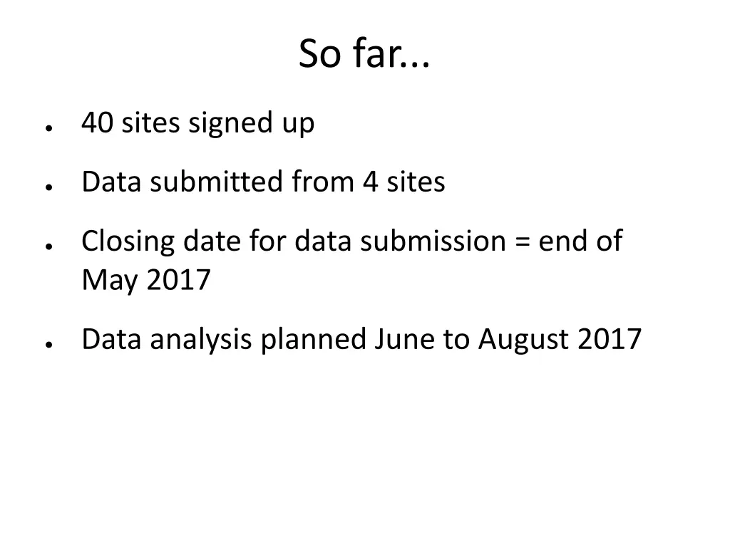 so far