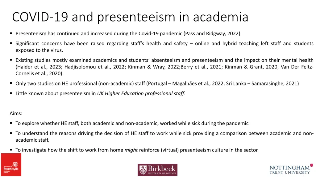 covid 19 and presenteeism in academia