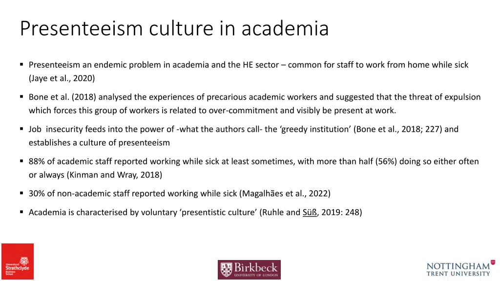 presenteeism culture in academia