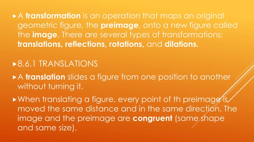 a transformation is an operation that maps