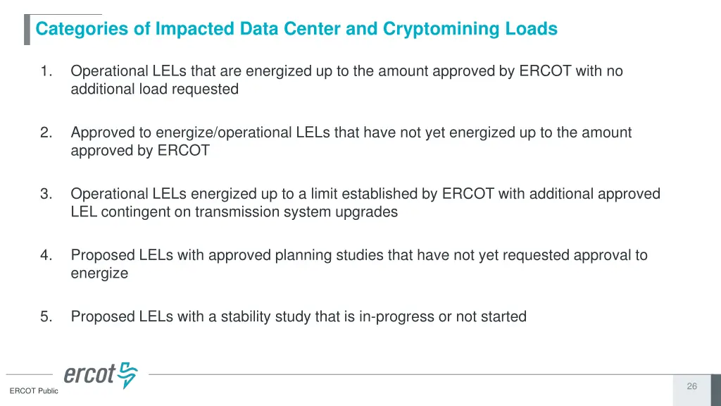 categories of impacted data center
