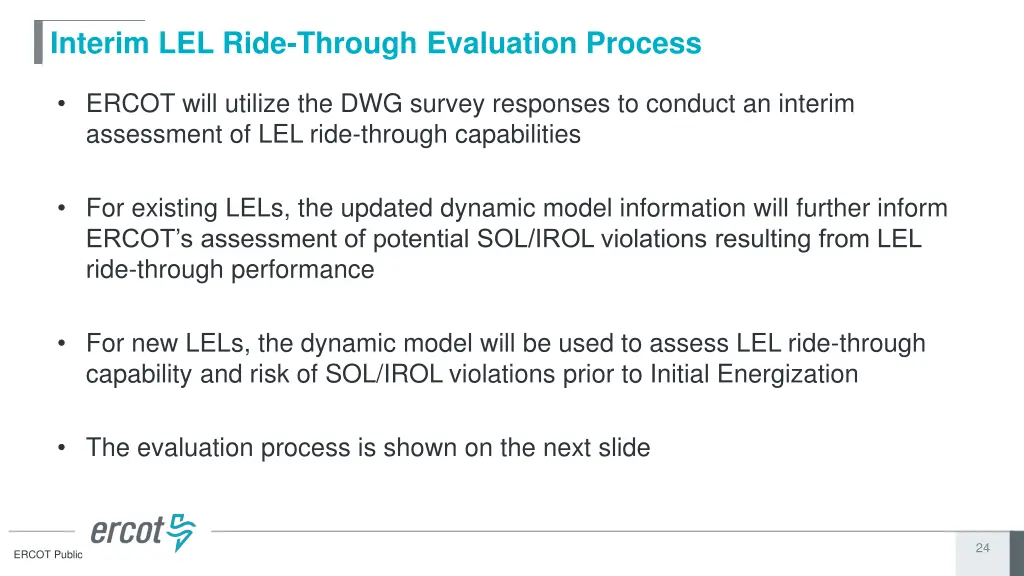 interim lel ride through evaluation process