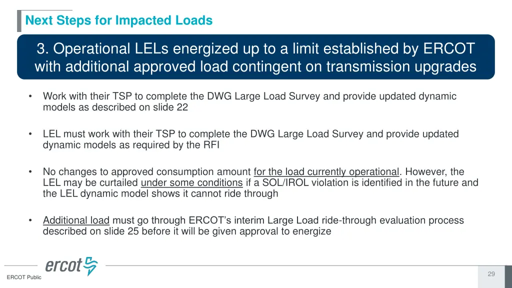 next steps for impacted loads