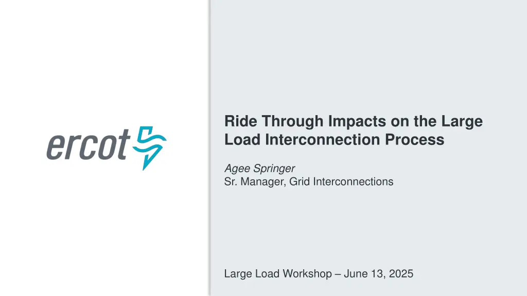 ride through impacts on the large load