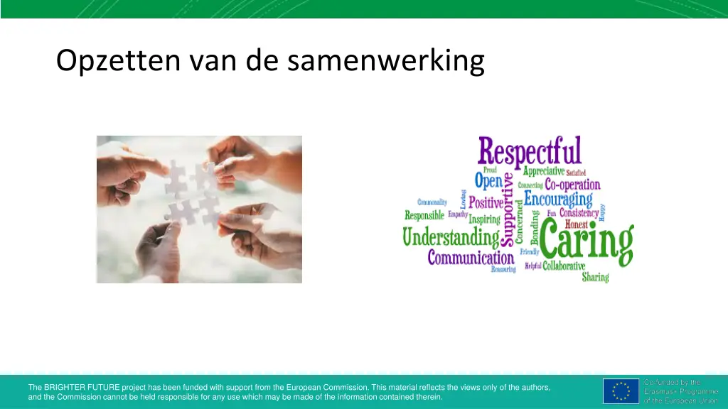 opzetten van de samenwerking