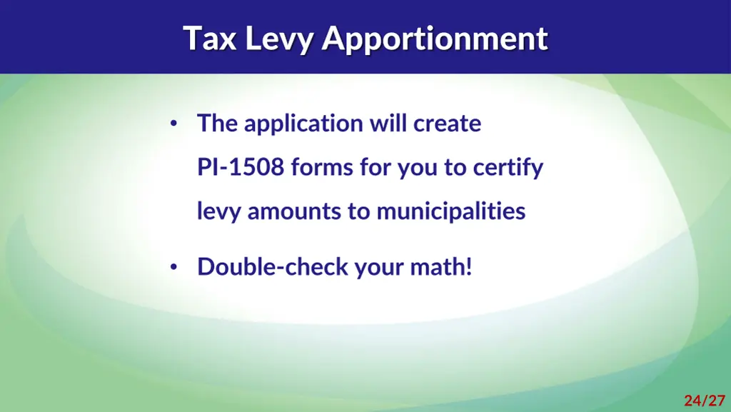 tax levy apportionment 2
