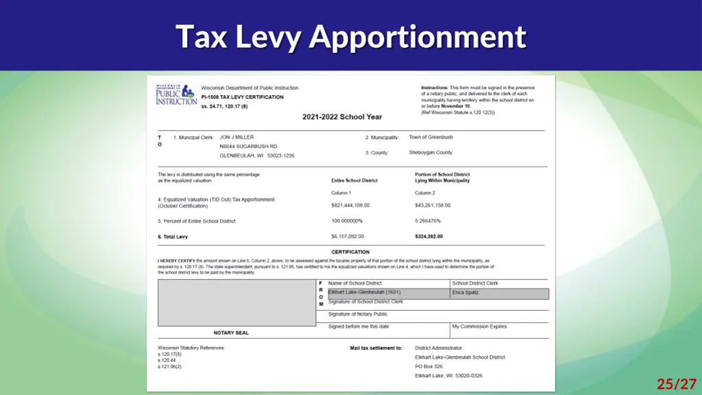 tax levy apportionment 3