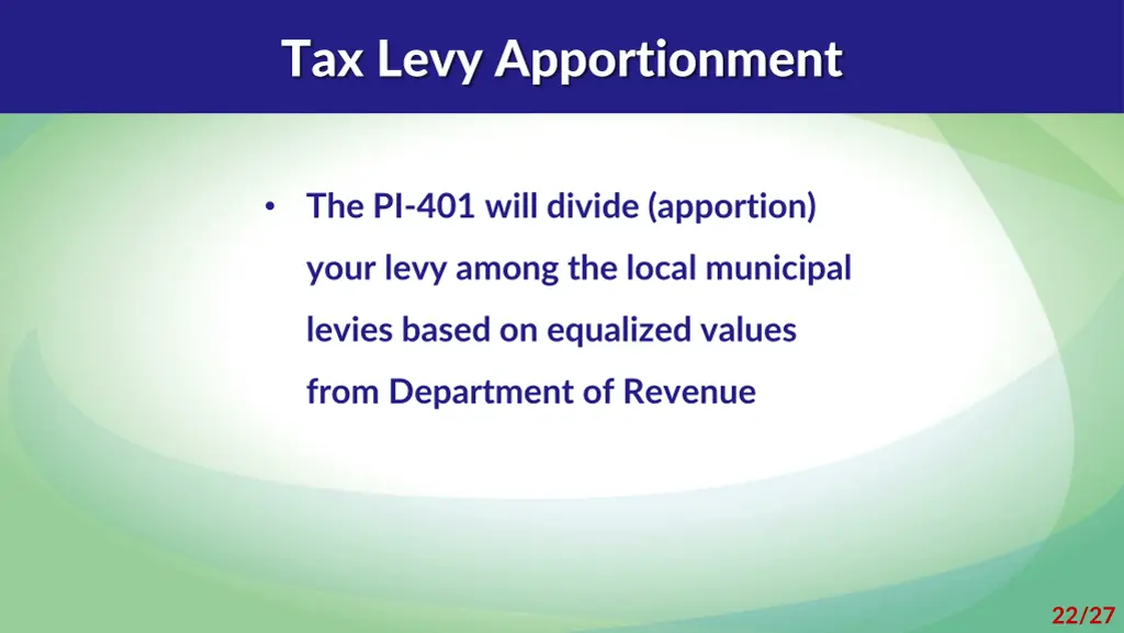 tax levy apportionment
