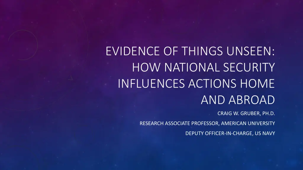 evidence of things unseen how national security