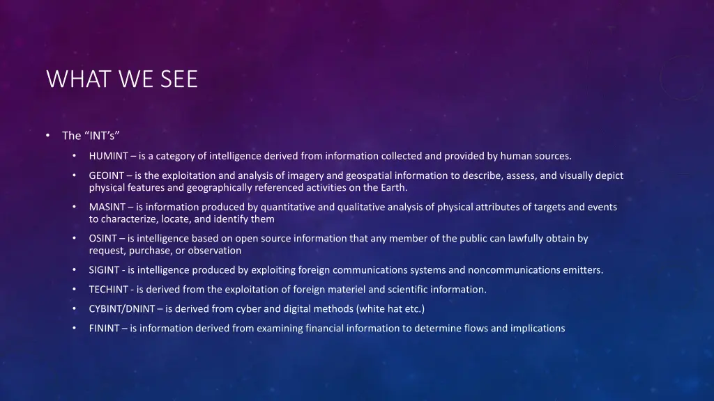 what we see
