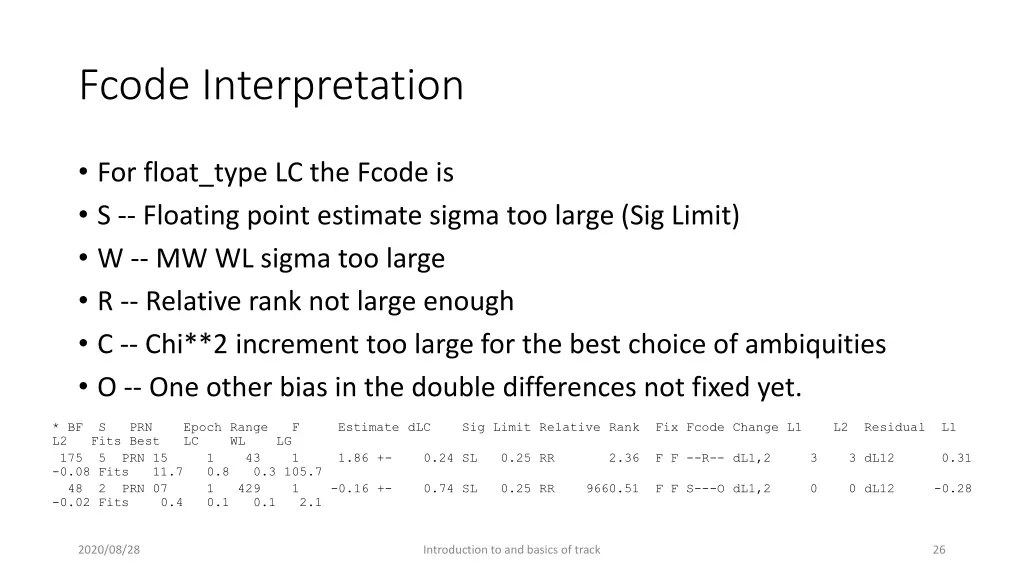 fcode interpretation