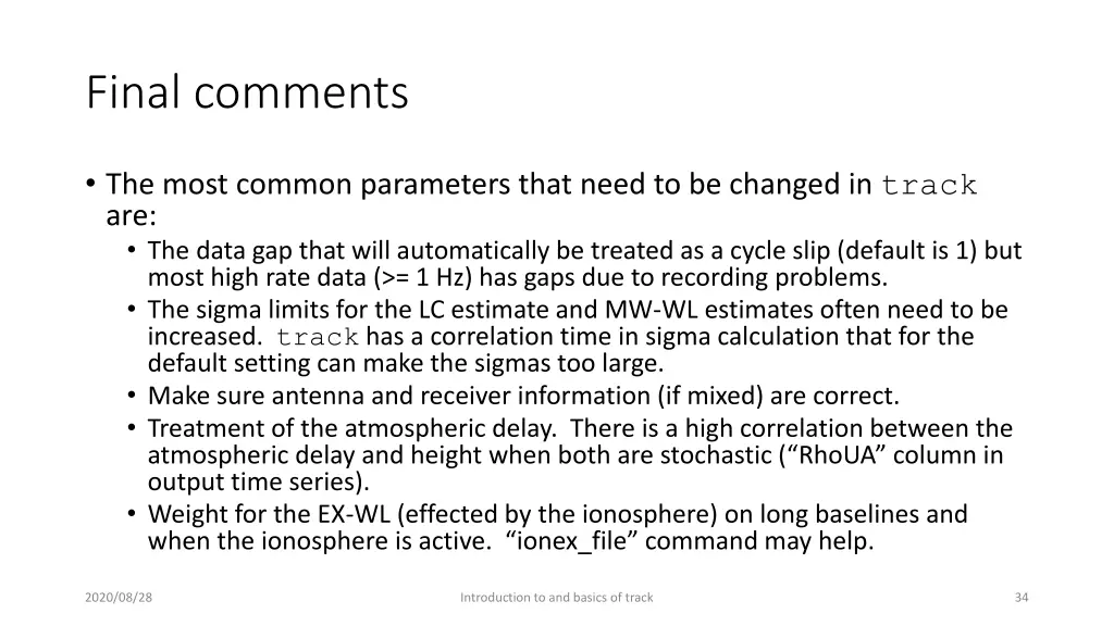 final comments