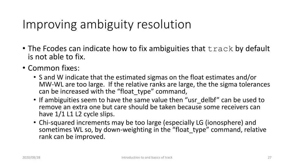 improving ambiguity resolution