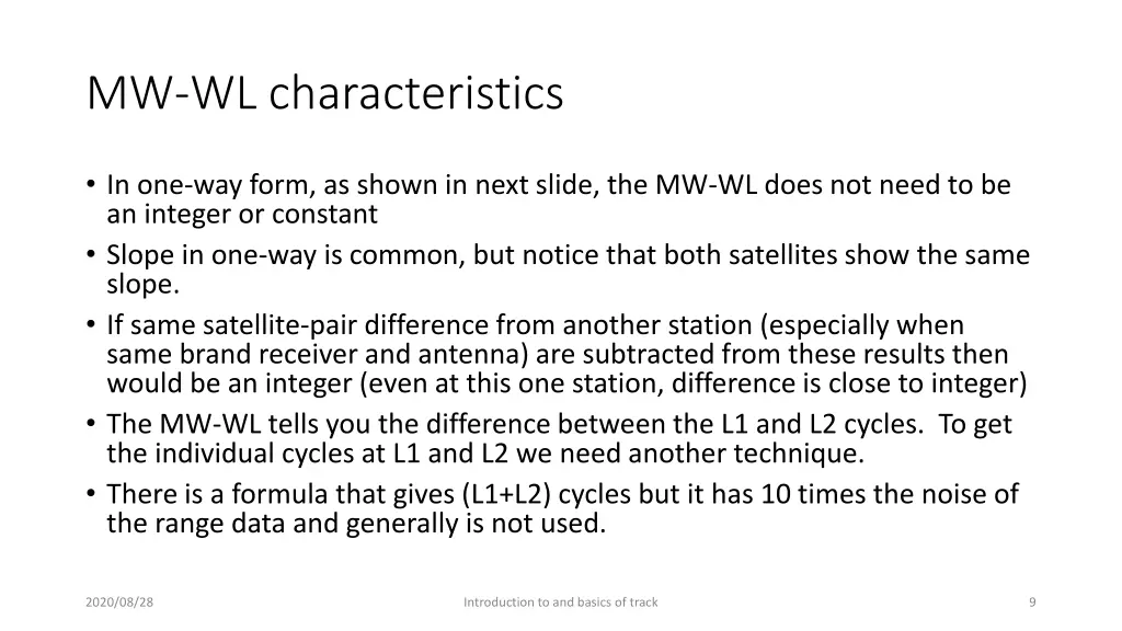 mw wl characteristics