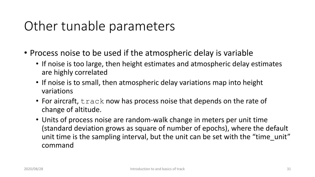 other tunable parameters
