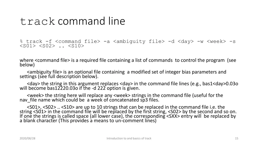 track command line