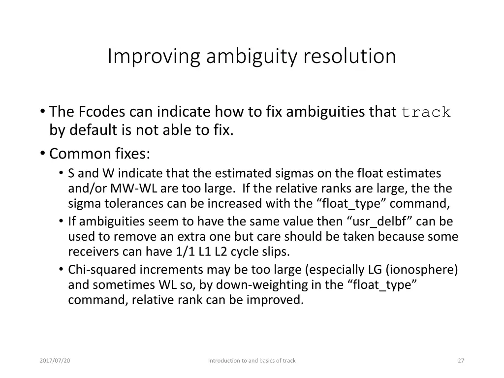 improving ambiguity resolution