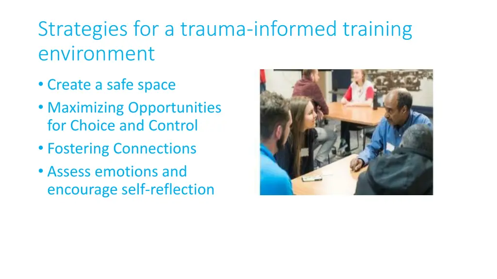 strategies for a trauma informed training