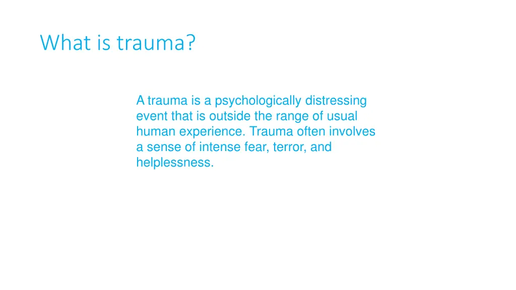 what is trauma