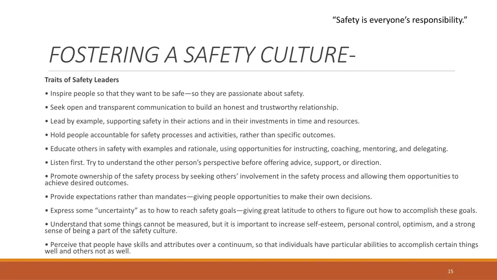 safety is everyone s responsibility
