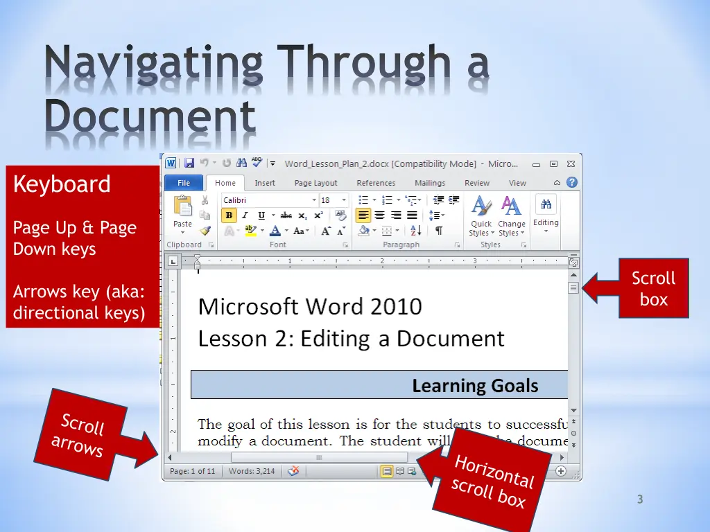 navigating through a document
